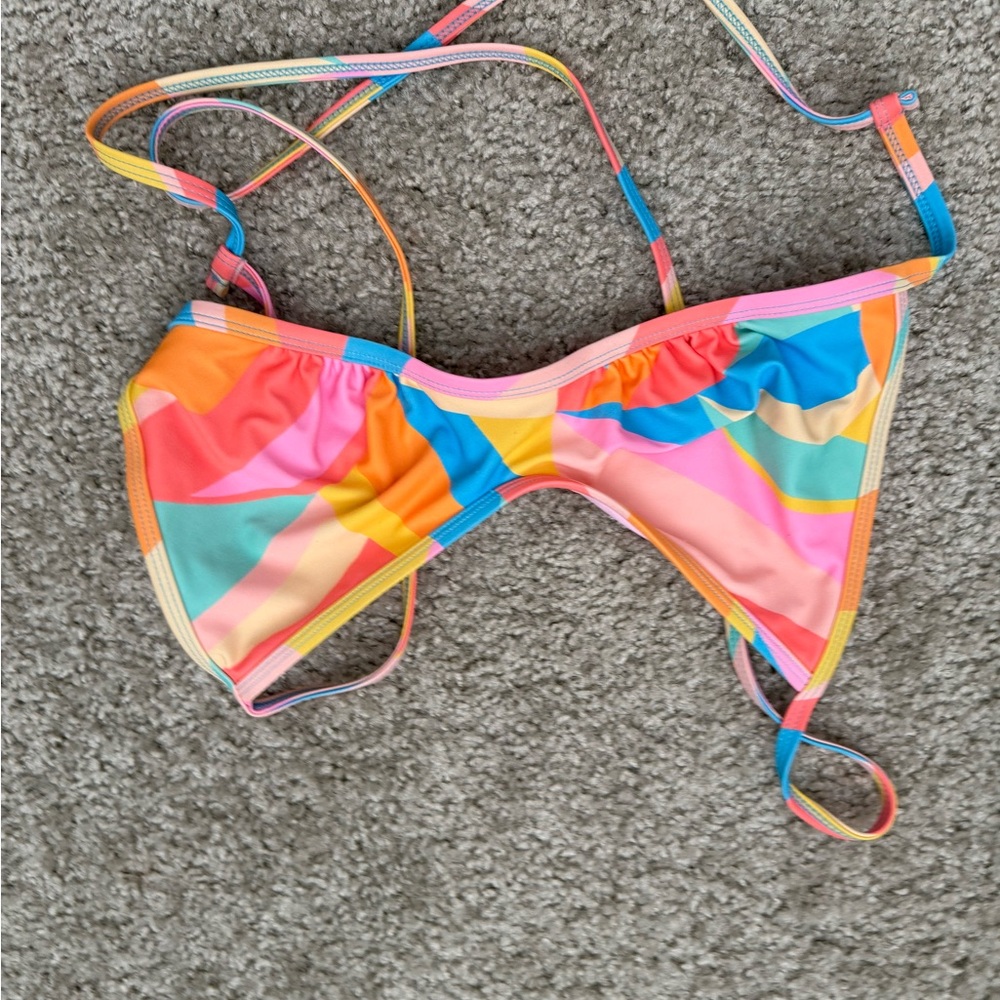 Colorful Striped Bikini Top